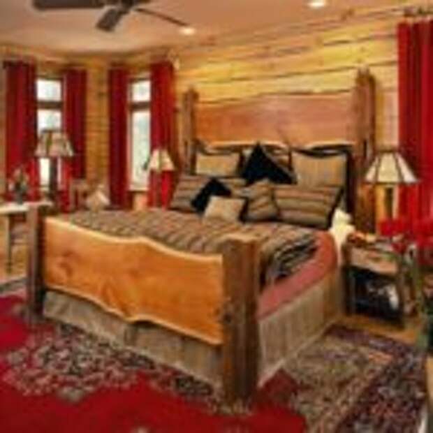Дизайн спальни в стиле рустик