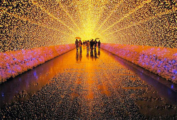 Инсталляция Winter Illuminations на острове Нэгэшима
