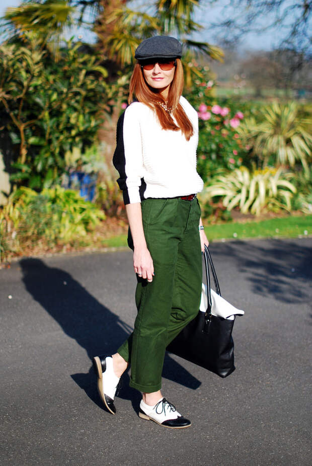 Black & white with khaki