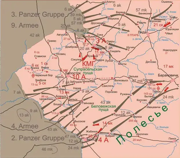 Белостокский котел 1941 карта