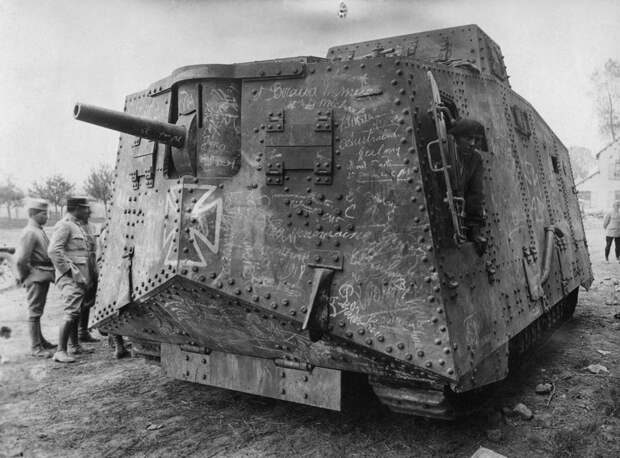11. Немецкий тяжёлый танк A7V, Первая мировая война. 11. Немецкий тяжёлый танк A7V, Первая мировая война. интересное, исторические фото, история, фото