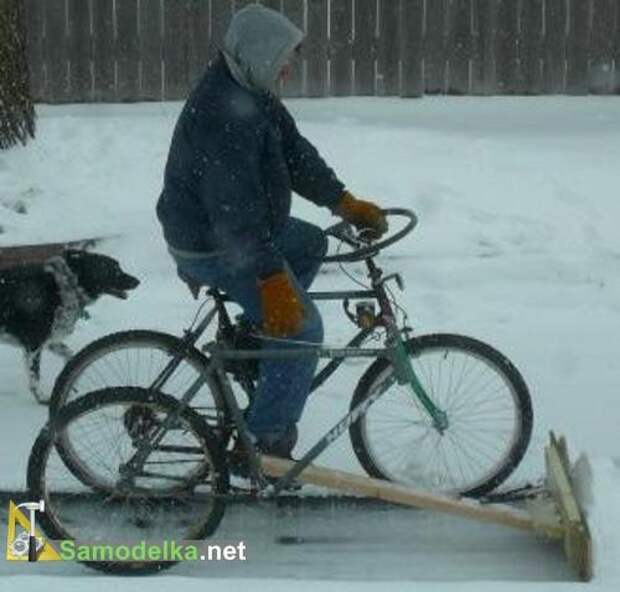 Продвинутый снегоуборочный велосипед