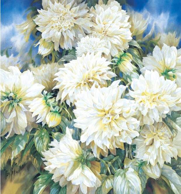 Цветы, акварель.Художник Darryl Trott