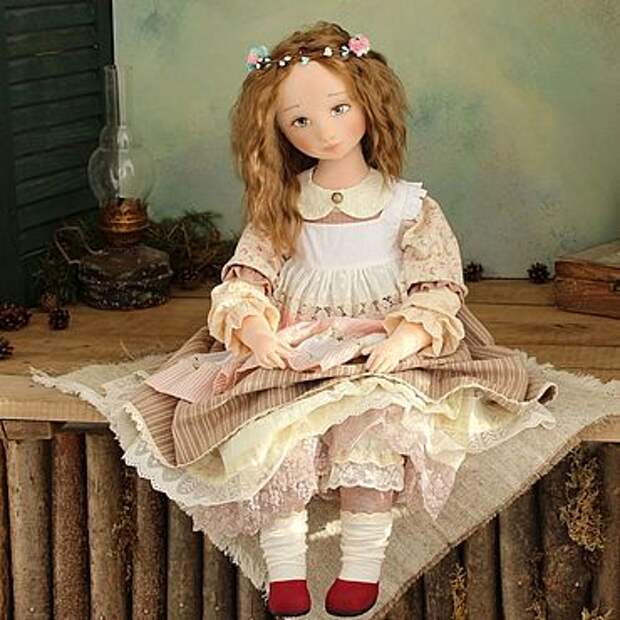 Дарина коллекционная текстильная интерьерная кукла ручной работы