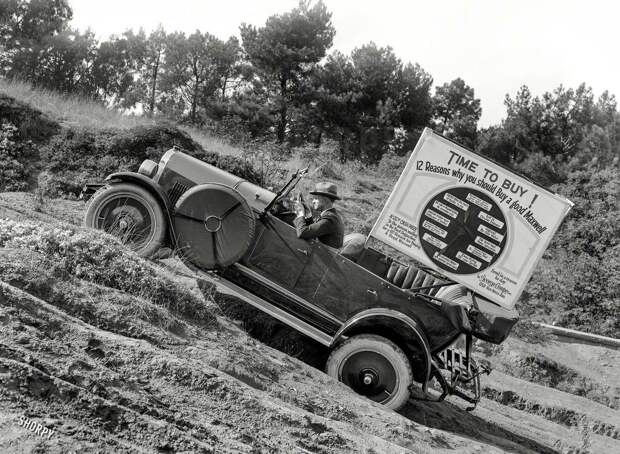 Только вперед: Вверх по склону (1925 год) авто, олдтаймер, ретро фотографии, старинные автомобили