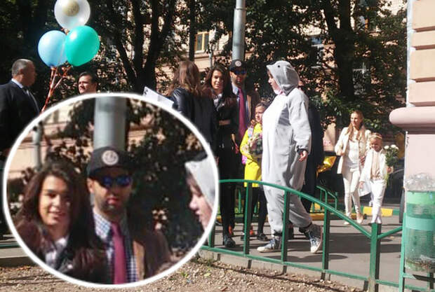 В полном составе появилась на праздничной линейку в школе &laquo;Золотое сечение&raquo; и семья Ивана Урганта