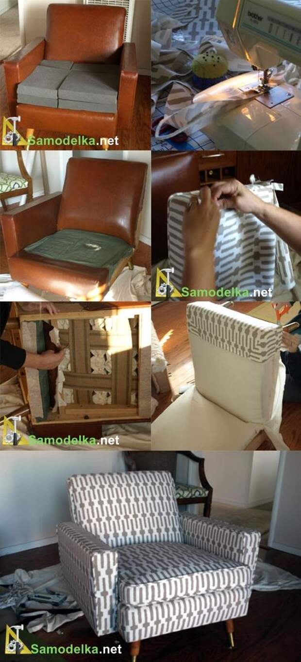 как сделать новую обивку на кресле