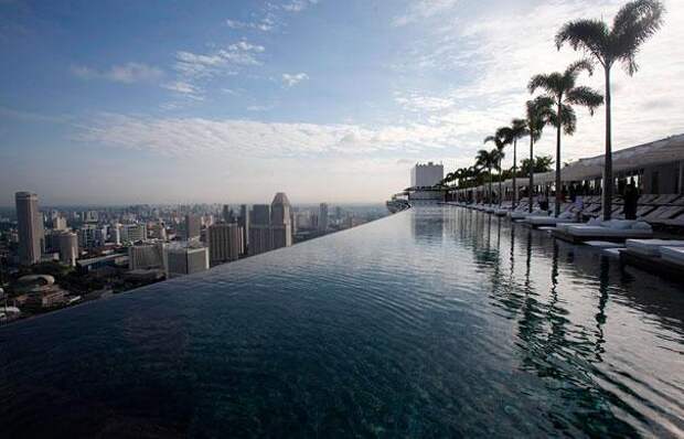 Гостиница Marina Bay Sand (Сингапур) бесконечный бассейн (3)