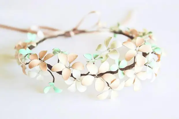 Венок из весенних цветов или вторая жизнь лаков для ногтей., фото № 1