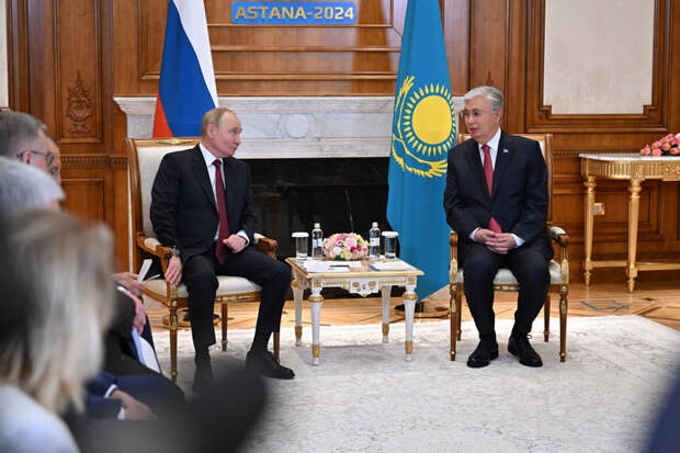 Россия внесла огромный вклад в развитие всей ШОС, заявил Токаев. Фото: Пресс-служба президента Казахстана