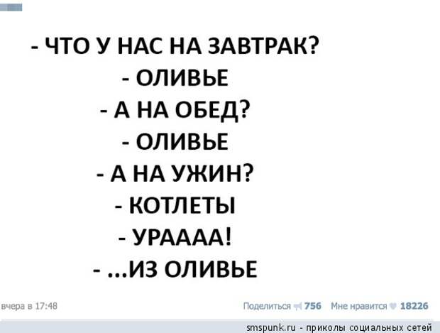 Что у нас на завтрак? Оливье