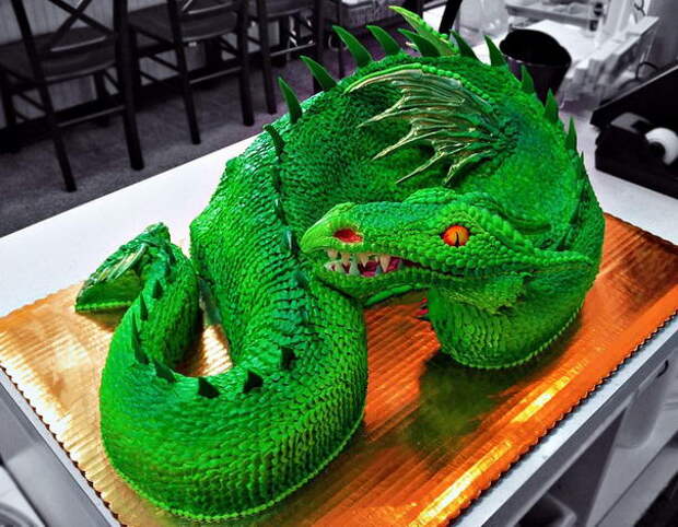 8. Торт – зеленый дракон. 