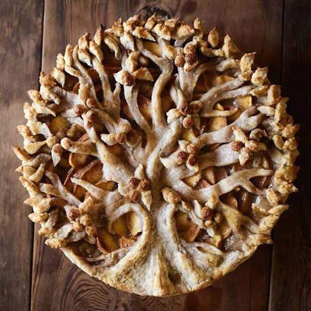 Пирог "Растущее дерево" выпечка, красивая еда, кулинария, пироги