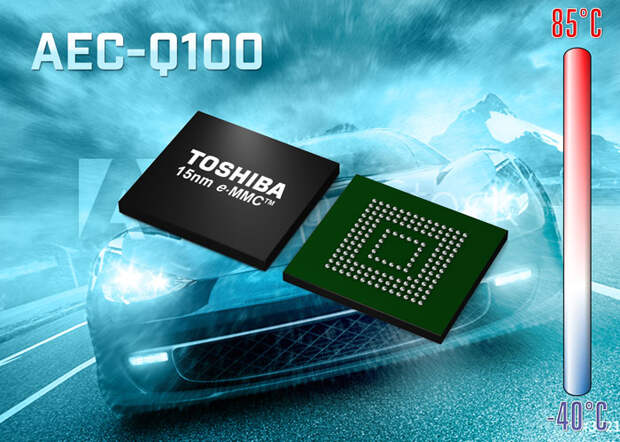 15 нм флеш-память eMMC NAND для автомобильных устройств от Toshiba