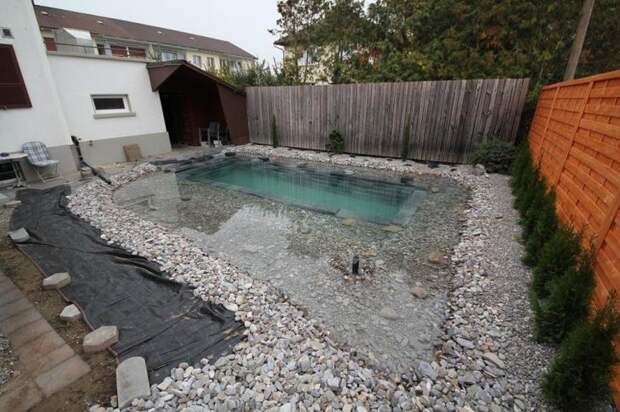 бассейн на заднем дворе, бассейн своими руками, бассейн дома