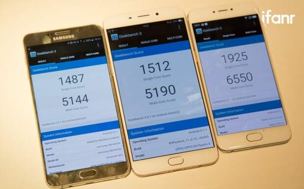 SGN5 против Oppo R9 Plus и Meizu Pro 6 в Geekbench