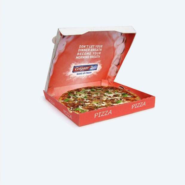 Реклама Colgate коробка пиццы (3)