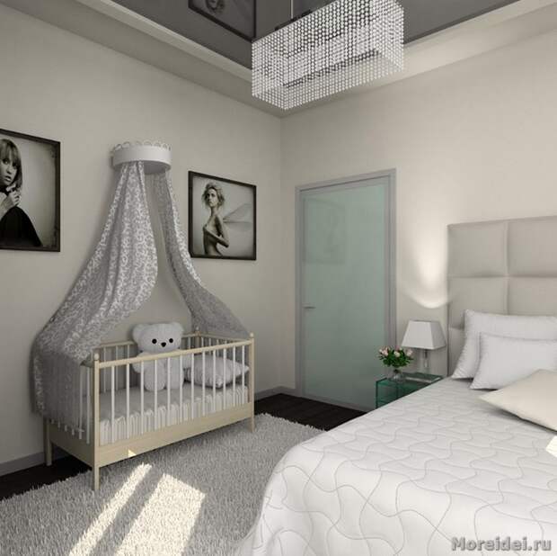 дизайн спальни совмещенной с детской