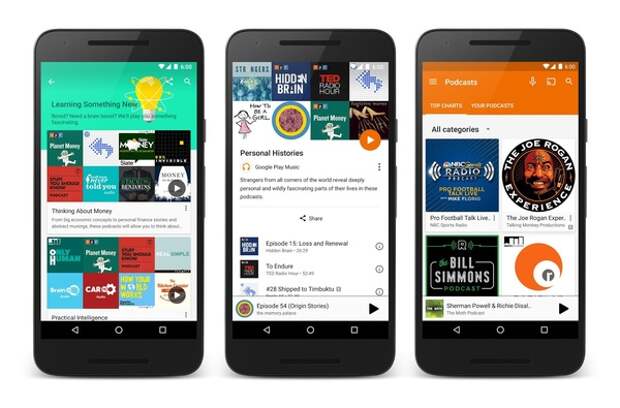 Подкасты в Google Play Music