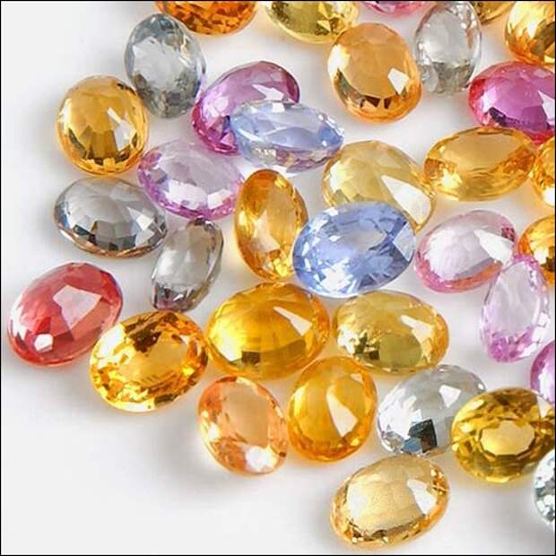 SAPPHS.ASST.COL.17 OVALS-5CT PRCL.