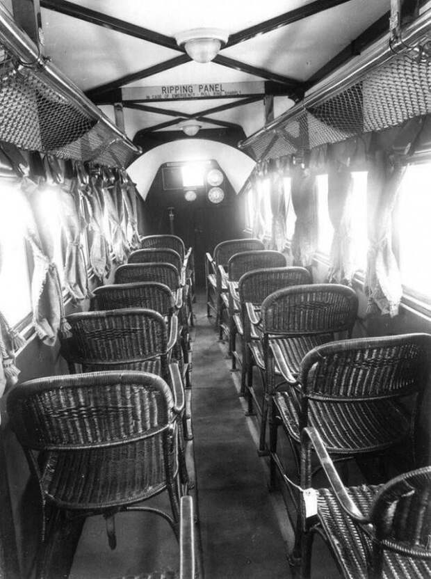 Интерьер самолета авиакомпании Imperial Airways. 1936 год история, ретро, фотографии