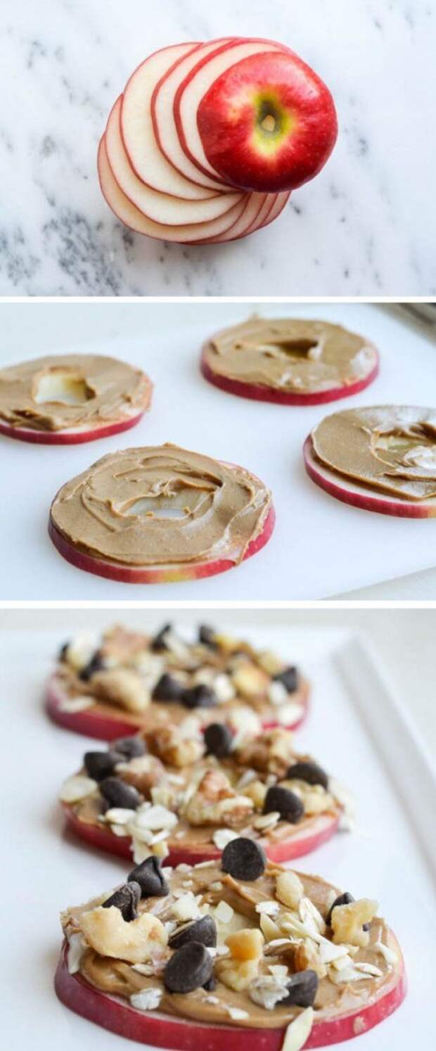 яблоки с овсяными мюсли
