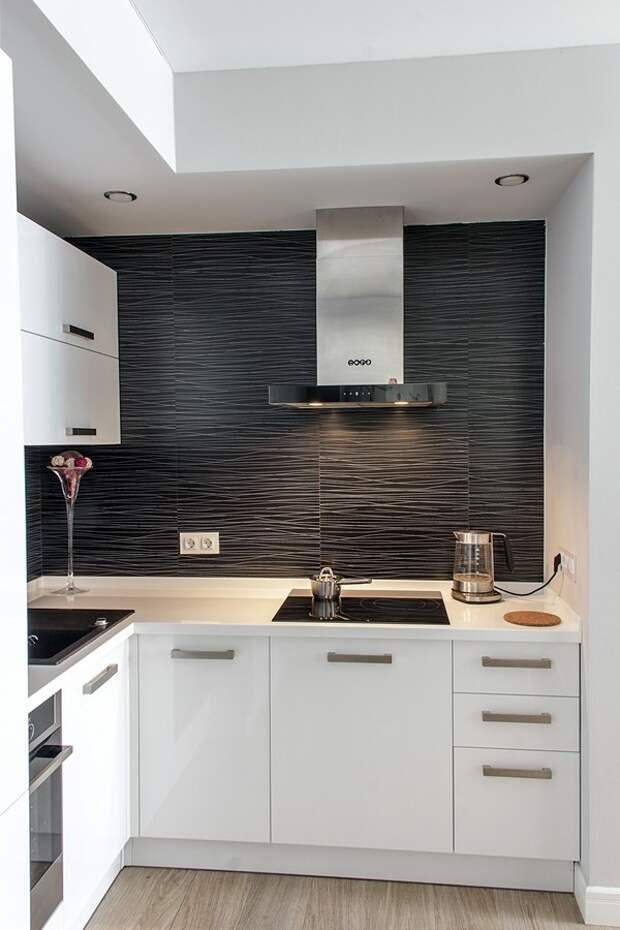 Черно-белая кухня, стильные кухни фото