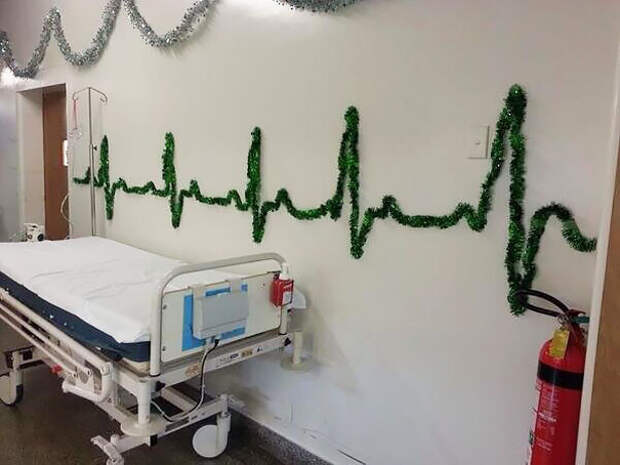 1. В этой больнице знают толк в праздничных украшениях больница, медики, новый год, украшения