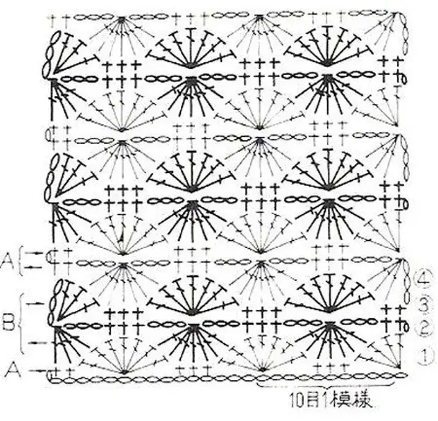 Схема вязания крючком прямоугольника по кругу