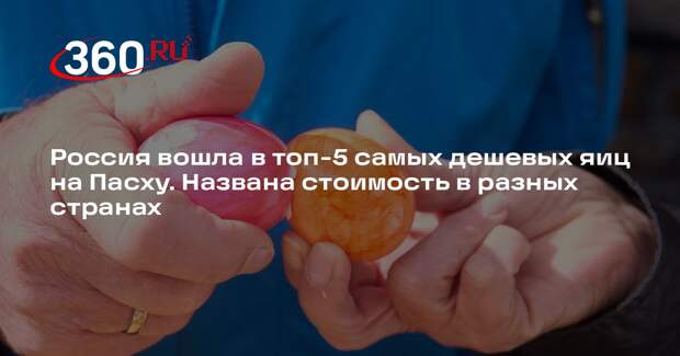РИА «Новости»: Россия вошла в топ-5 стран с самыми дешевыми пасхальными яйцами