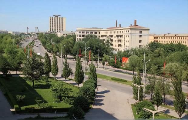 Донецк. Вид на улицу Артема и студгородок. 1968 год