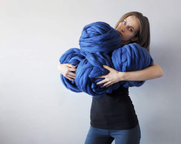 Массивное вязание Анны Мо вязание, плед, размер