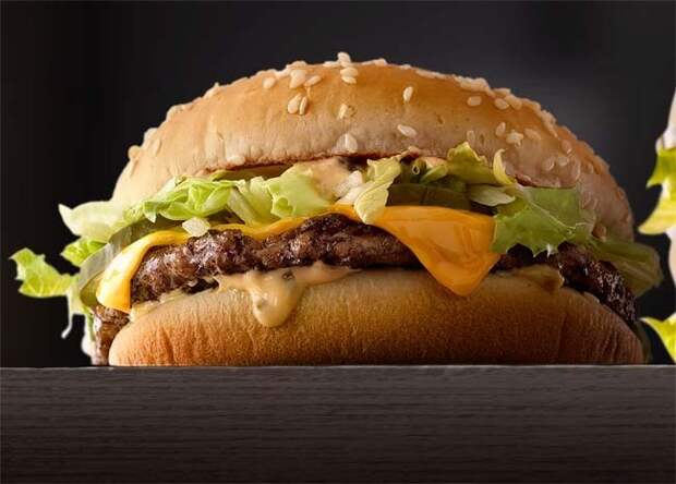 The Mac Jr., a single-layer Big Mac, is a lighter 480 calories.