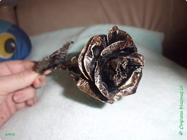 Мастер-класс Бумагопластика Кованая роза из туалетной бумаги Бумага Диски ватные Клей Краска Проволока фото 1