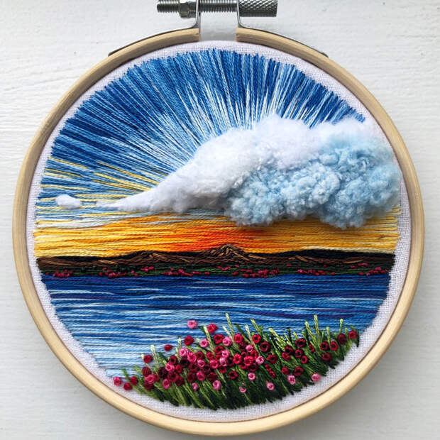 Удивительные вышитые пейзажи от Sew Beautiful