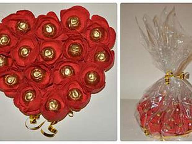Делаем букет из конфет в форме сердца | Ярмарка Мастеров - ручная работа, handmade Делаем букет из конфет в форме сердца | Ярмарка Мастеров - ручная работа, handmade