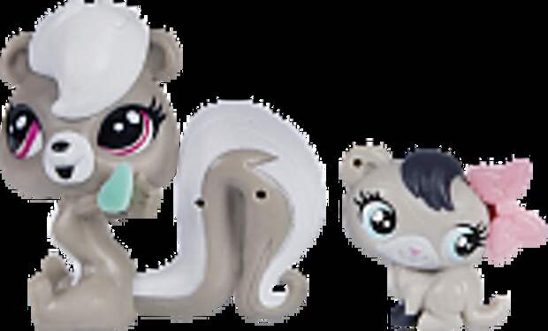 Игрушка Littlest Pet Shop Зверюшка с детенышем. Скунс и хорек Зверюшка с детенышем