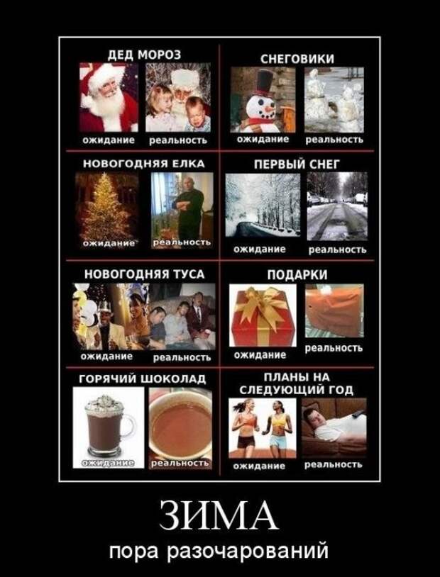 Зимние демотиваторы