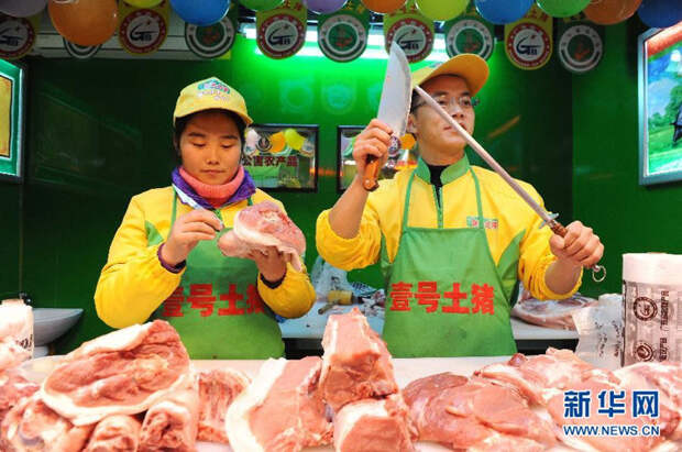 8. Свинина. 49.8 % мирового производства, более 56.6 миллиона тонн китай, продукции