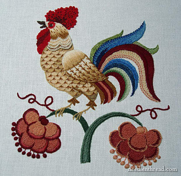 Crewel Embroidery Project: The Crewel Rooster