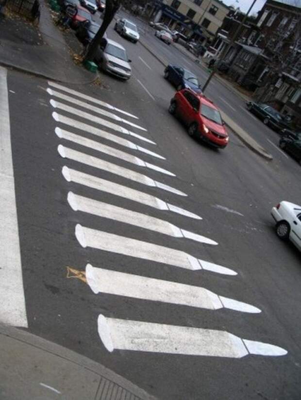 Прикольные пешеходные переходы (10 фото) прикол, факты