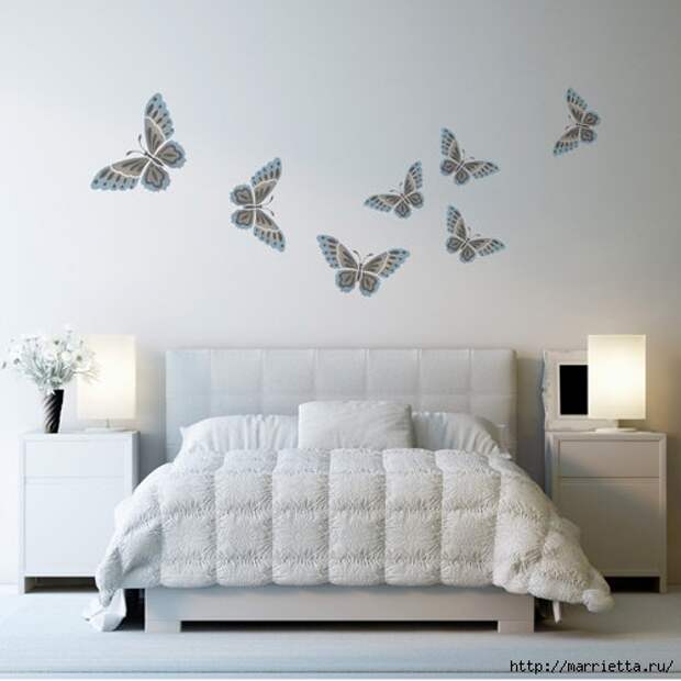 Порхающие бабочки в интерьере. Трафареты для стен и потолка (19) (500x500, 103Kb)