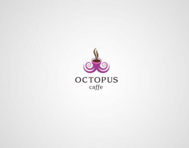 Логотип кафе осьминог
