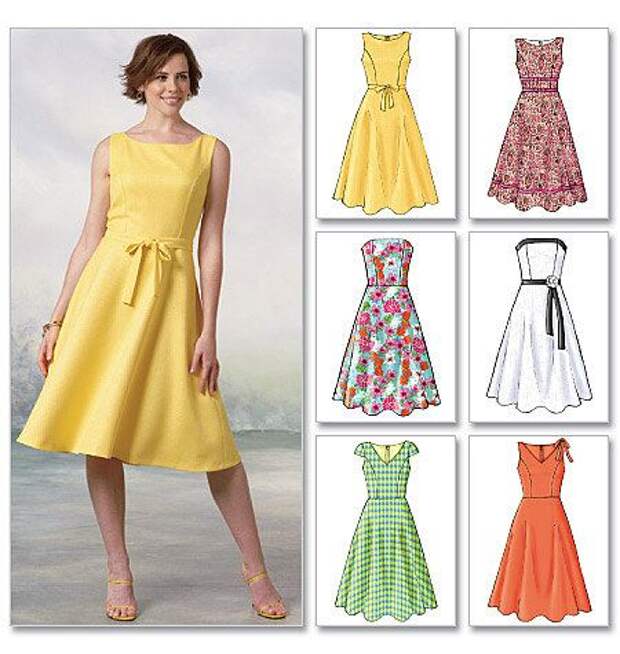 Butterick 4443 sewing pattern, Six Sew Easy Pattern , Retro Style Dresses Size 16-18-20-22