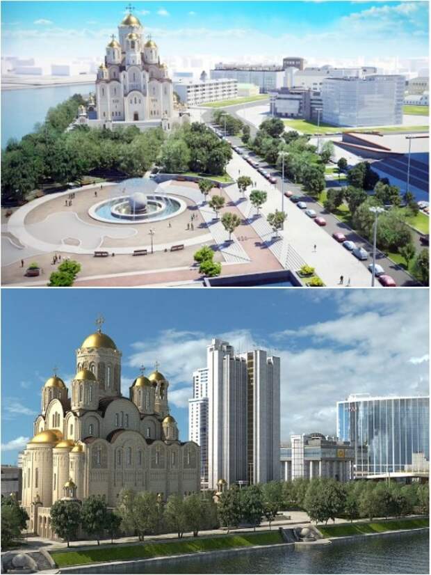 Так должен выглядеть храм, который пытаются построить в Екатеринбурге («Храм Святой Екатерины»). | Фото: oblgazeta.ru.