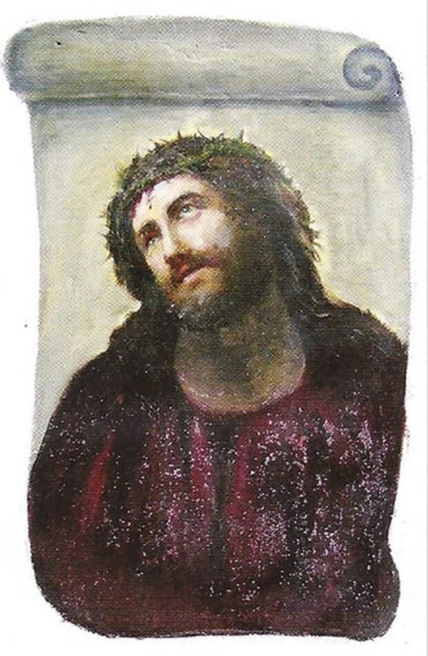 Оригинальная фреска, изображающая Иисуса.