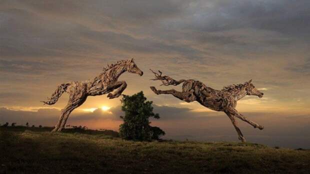 Эти скульптуры словно живые... деревянные скульптуры, животные, красота, своими руками, сделай сам