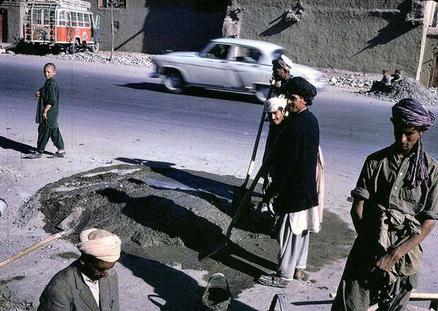 63. Дорожные работы афганистан, ретро, фотография