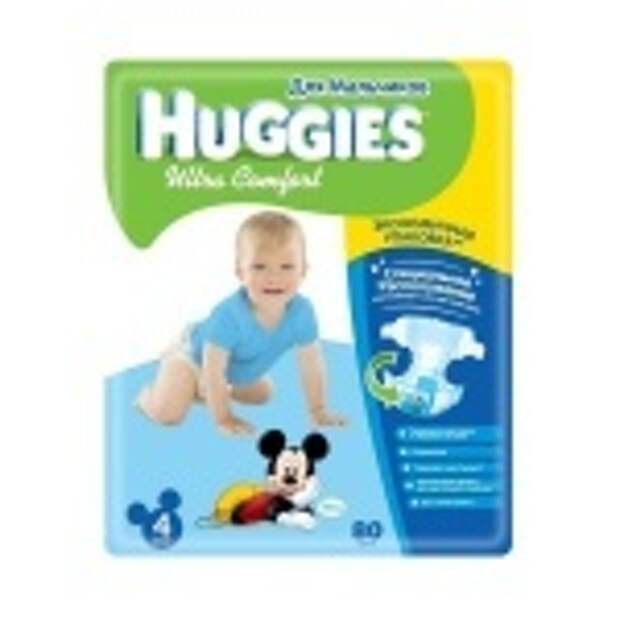 Подгузники Huggies Ultra Comfort для мальчиков 4 (8-14 кг) 80 шт.