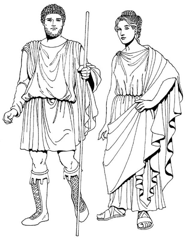 мужской и женский костюм Древнего Рима. картинки